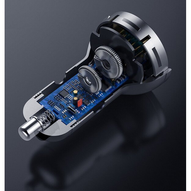 Baseus car charger 2x USB 4.8A 24W with LCD gray (CCBX-0G) 11