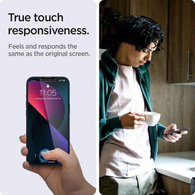 Spigen Glas.tR EZ Fit Tempered Glass for iPhone 13 / 13 Pro / 14 / 16e - 2 pcs. 16