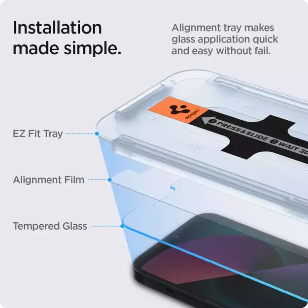 Spigen Glas.tR EZ Fit Tempered Glass for iPhone 13 / 13 Pro / 14 / 16e - 2 pcs. 38