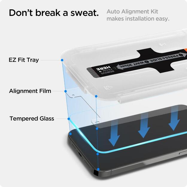 Spigen Glas.tR EZ Fit Tempered Glass for iPhone 13 / 13 Pro / 14 / 16e - 2 pcs. 1