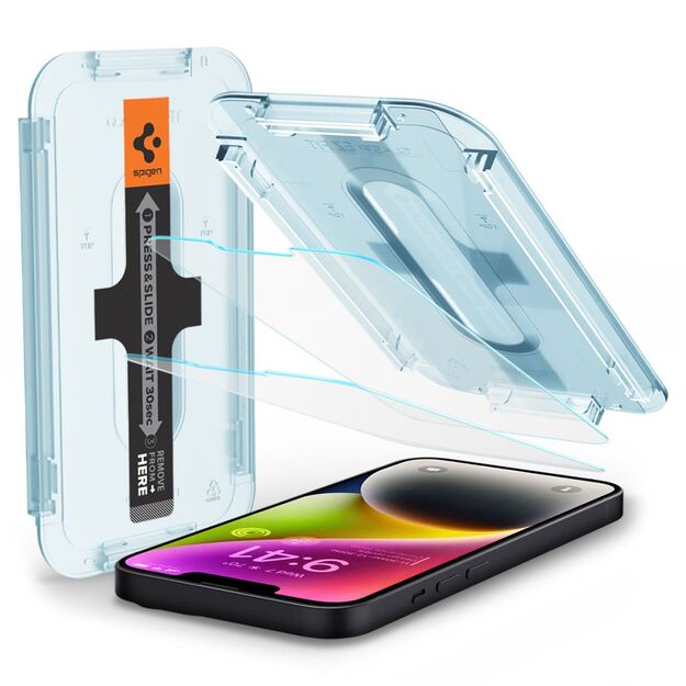 Spigen Glas.tR EZ Fit Tempered Glass for iPhone 13 / 13 Pro / 14 / 16e - 2 pcs. 15