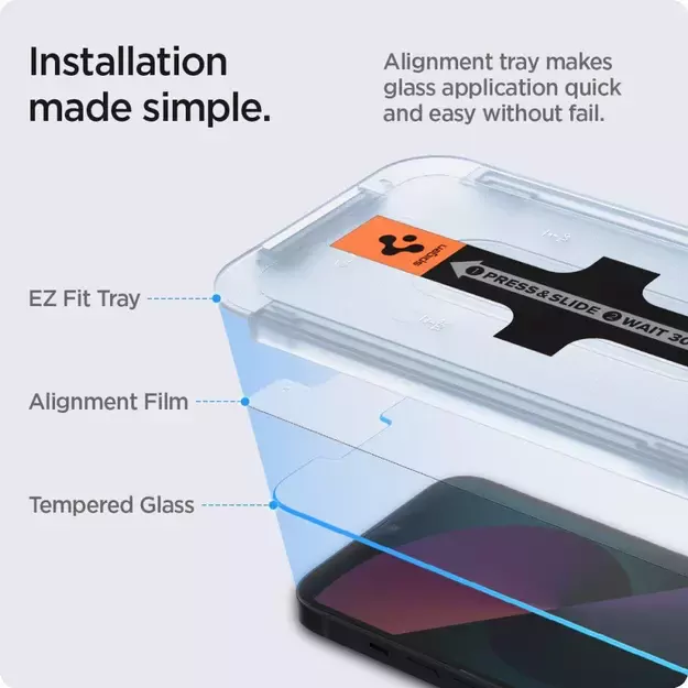 Spigen Glas.tR EZ Fit Tempered Glass for iPhone 13 / 13 Pro / 14 / 16e - 2 pcs. 26