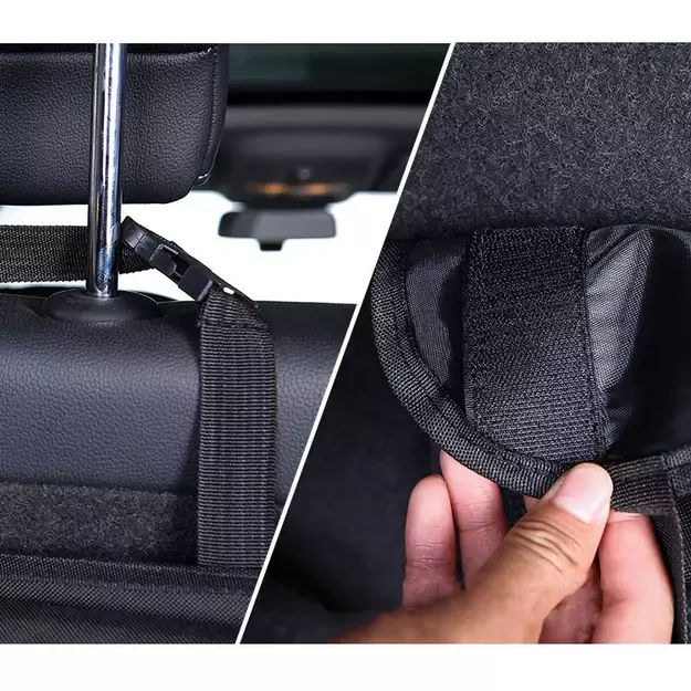 Car organizer for the rear seat backrest for the trunk black 10