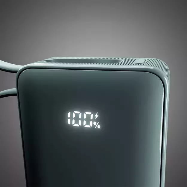 Powerbank SBS 10000 mAh 20W with built-in USB-C cable and digital display - gray 7