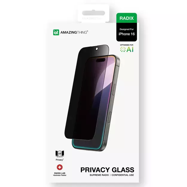 AmazingThing Radix Privacy Glass Privacy Tempered Glass for iPhone 16 10