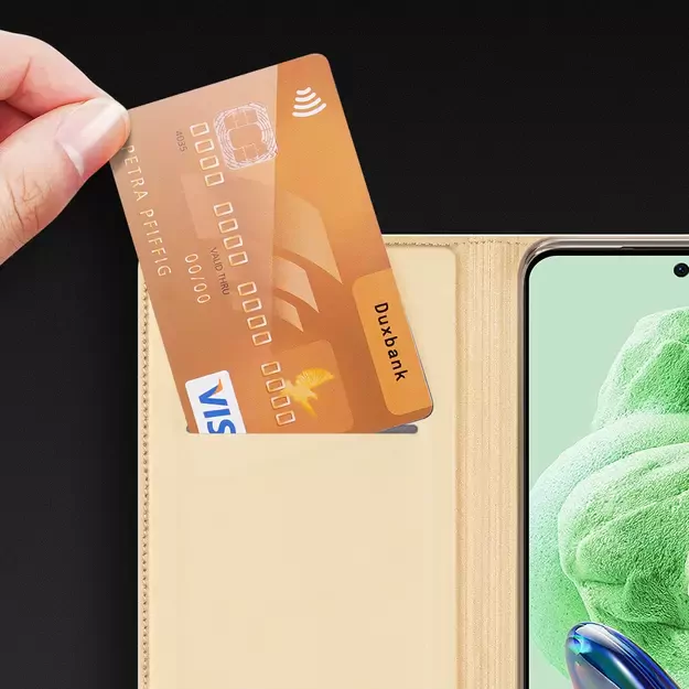 Dux Ducis Skin Pro Case for Xiaomi Redmi Note 12 Pro+ Flip Card Wallet Stand Gold 18