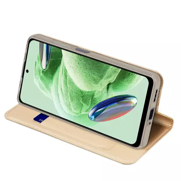 Dux Ducis Skin Pro Case for Xiaomi Redmi Note 12 Pro+ Flip Card Wallet Stand Gold 8