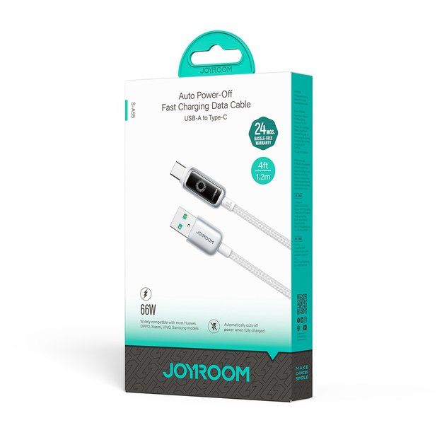 Kabel Joyroom S-A55 StarFlight 66W USB-A - USB-C 1,2m - biały 1
