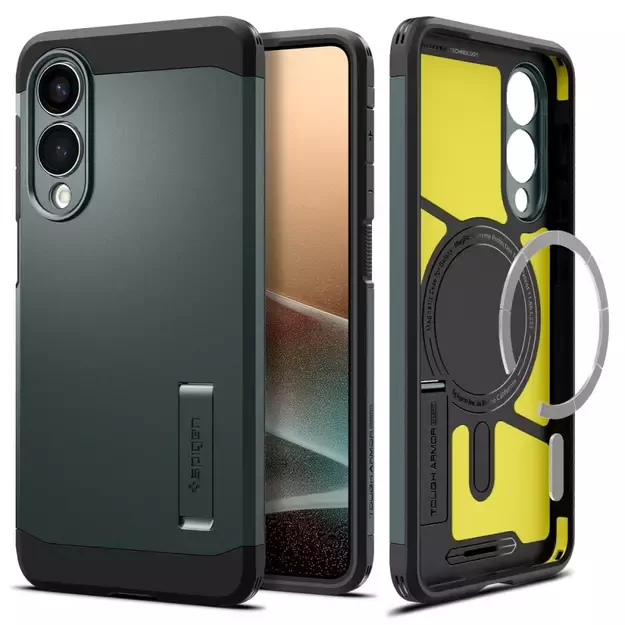 Spigen Tough Armor MagSafe Case for Samsung Galaxy S25 Edge - Green/Black