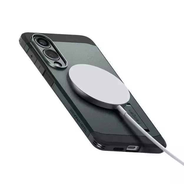 Spigen Tough Armor MagSafe Case for Samsung Galaxy S25 Edge - Green/Black 5