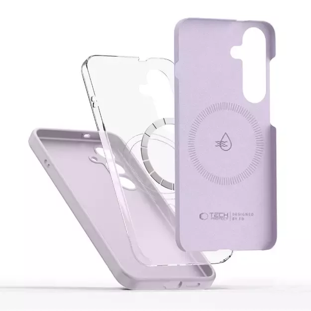 Tech-Protect Liquid Silicone MagSafe Case for Samsung Galaxy S25 Edge - Purple 1