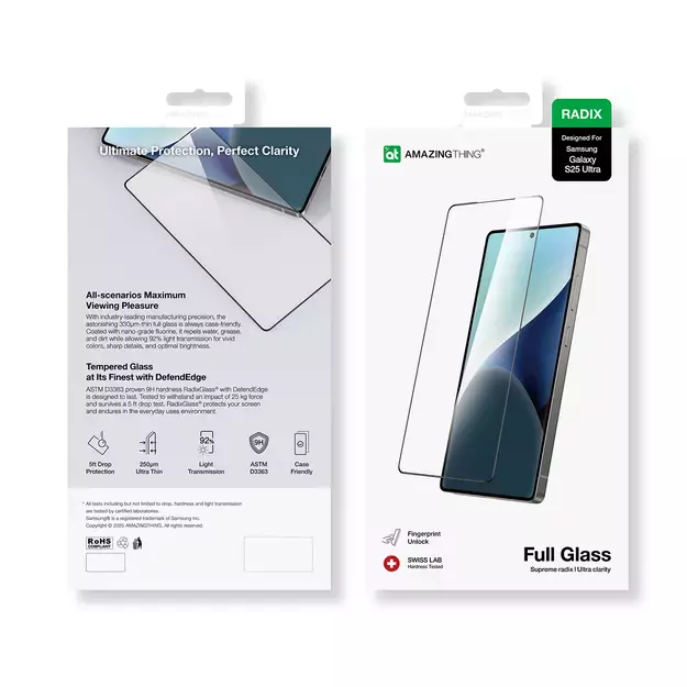 AmazingThing Radix Full Glass Tempered Glass for Samsung Gakaxy S25 Ultra 3