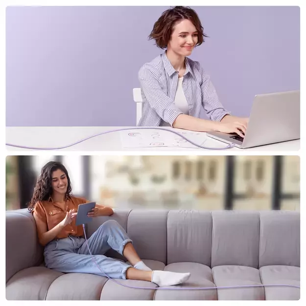 Joyroom Multi-Color Series A14 USB-C / Lightning 20W Cable 1.2 m - Purple 3