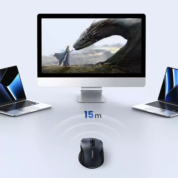 Ugreen MU006 wireless optical mouse USB 2.4GHz / Bluetooth 5.0 4000 DPI - black 10