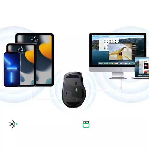 Ugreen MU006 wireless optical mouse USB 2.4GHz / Bluetooth 5.0 4000 DPI - black 16