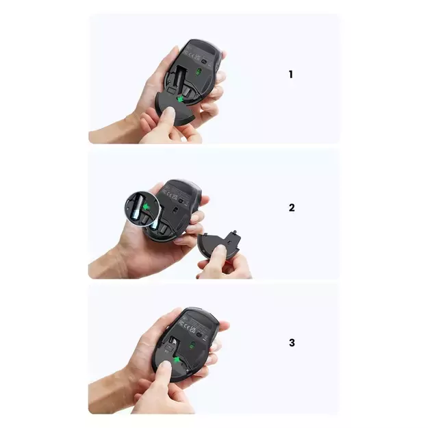 Ugreen MU006 wireless optical mouse USB 2.4GHz / Bluetooth 5.0 4000 DPI - black 14