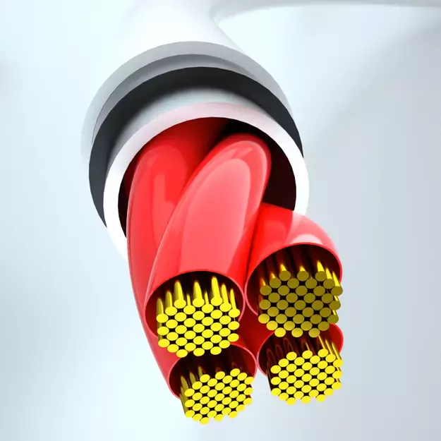 USB cable - USB C / micro USB / Lightning 480Mb/s 6A 1.2m - white 6