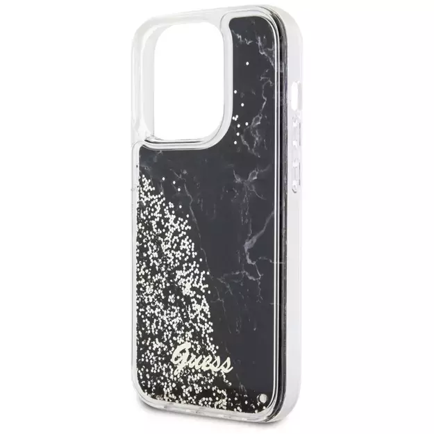 Guess GUHCP14LLCSGSGK iPhone 14 Pro 6.1  black/black hardcase Liquid Glitter Marble 5