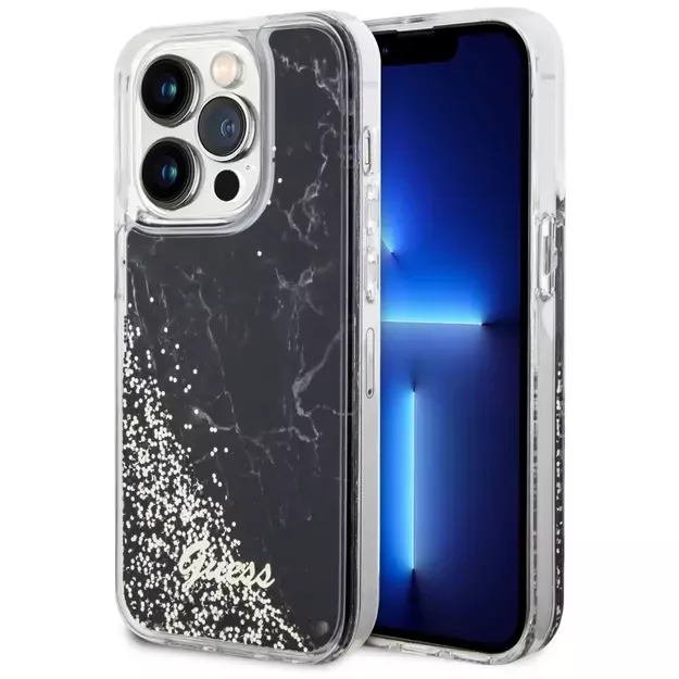 Guess GUHCP14LLCSGSGK iPhone 14 Pro 6.1  black/black hardcase Liquid Glitter Marble