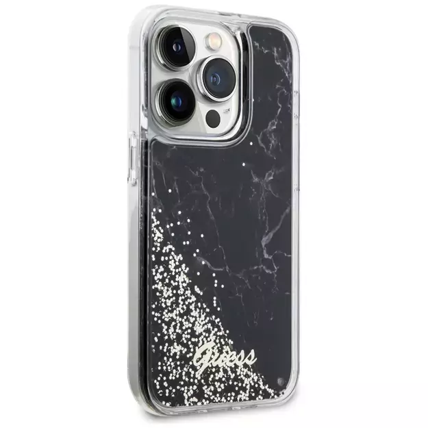 Guess GUHCP14LLCSGSGK iPhone 14 Pro 6.1  black/black hardcase Liquid Glitter Marble 3