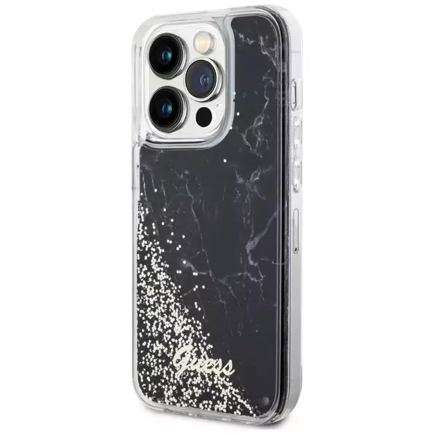 Guess GUHCP14LLCSGSGK iPhone 14 Pro 6.1  black/black hardcase Liquid Glitter Marble 2