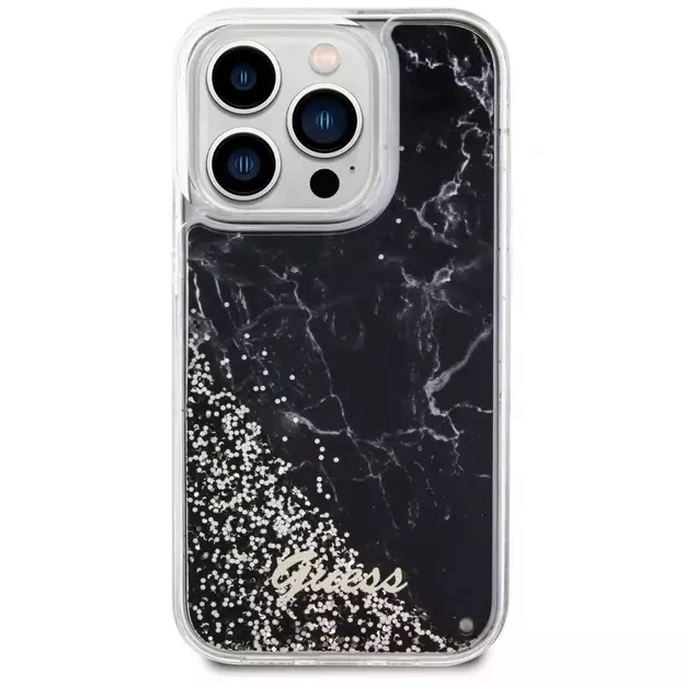 Guess GUHCP14LLCSGSGK iPhone 14 Pro 6.1  black/black hardcase Liquid Glitter Marble 1