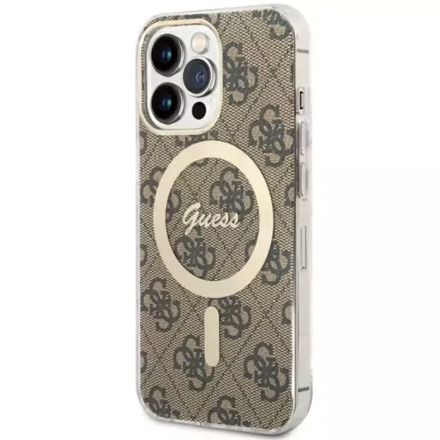 Guess GUHMP13LH4STW iPhone 13 Pro / 13 6.1  brown/brown hardcase 4G MagSafe