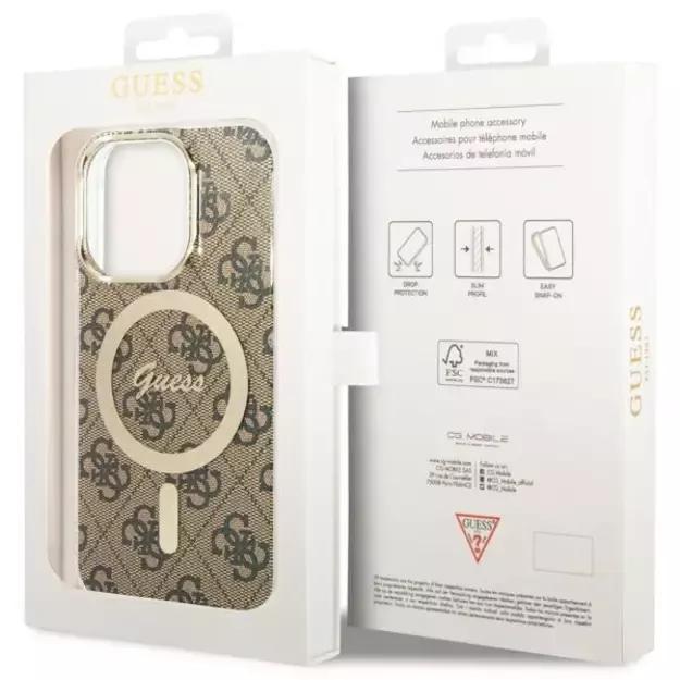 Guess GUHMP13LH4STW iPhone 13 Pro / 13 6.1  brown/brown hardcase 4G MagSafe 7