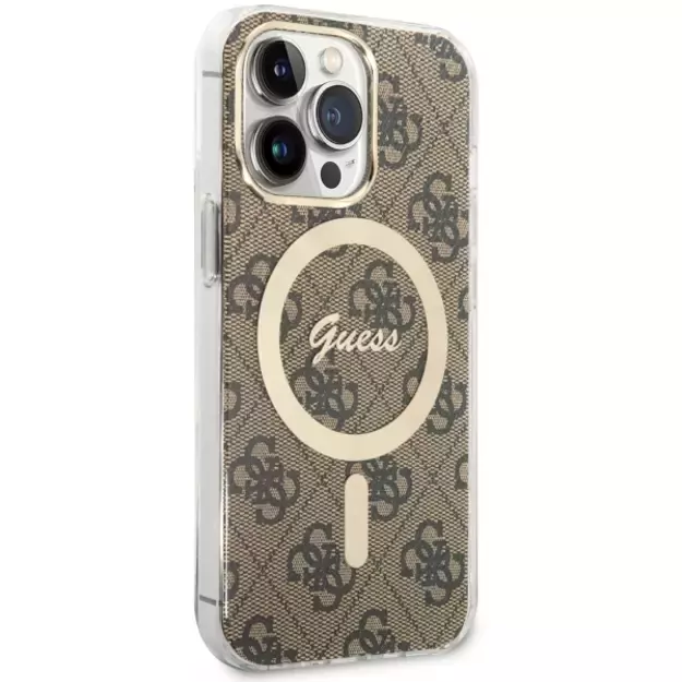 Guess GUHMP13LH4STW iPhone 13 Pro / 13 6.1  brown/brown hardcase 4G MagSafe 3