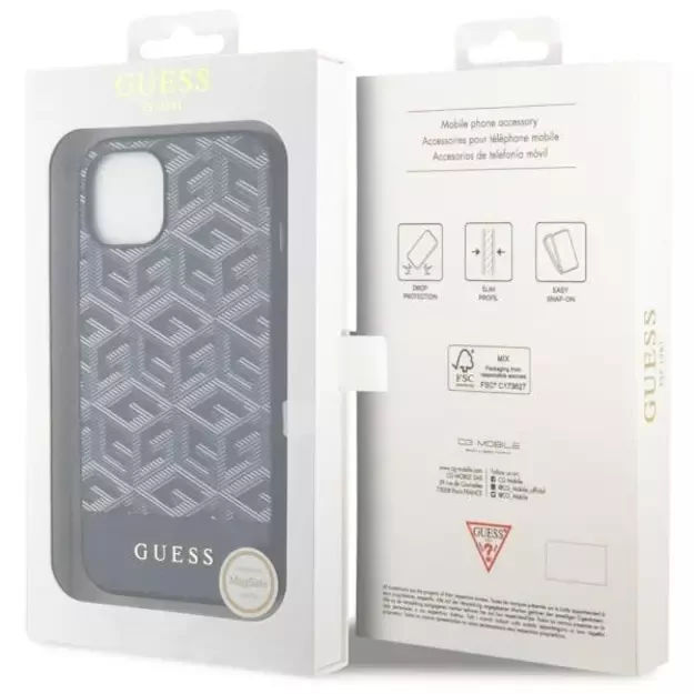 Guess GUHMP14MHGCFSEK iPhone 14 Plus 6.7  black/black hardcase GCube Stripes MagSafe 7