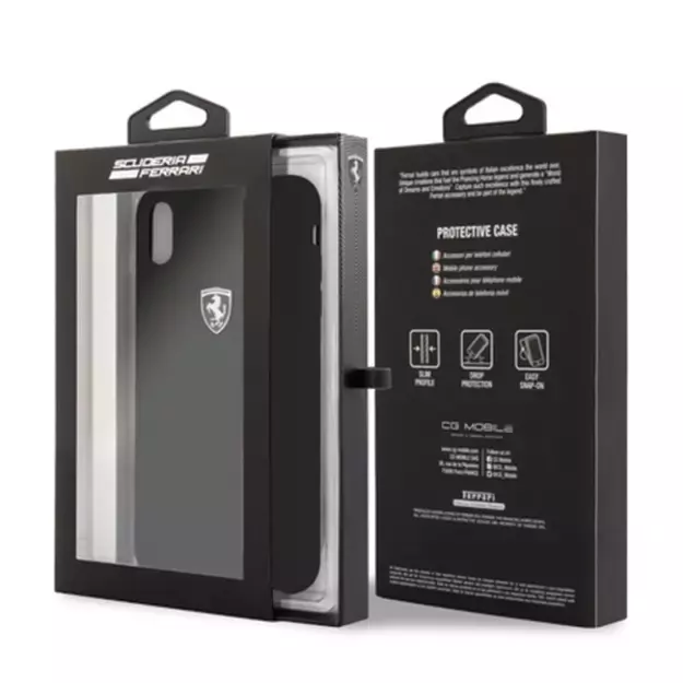 Ferrari Hardcase FEOSIHCI65BK iPhone Xs Max black/black Silicone Off track 5
