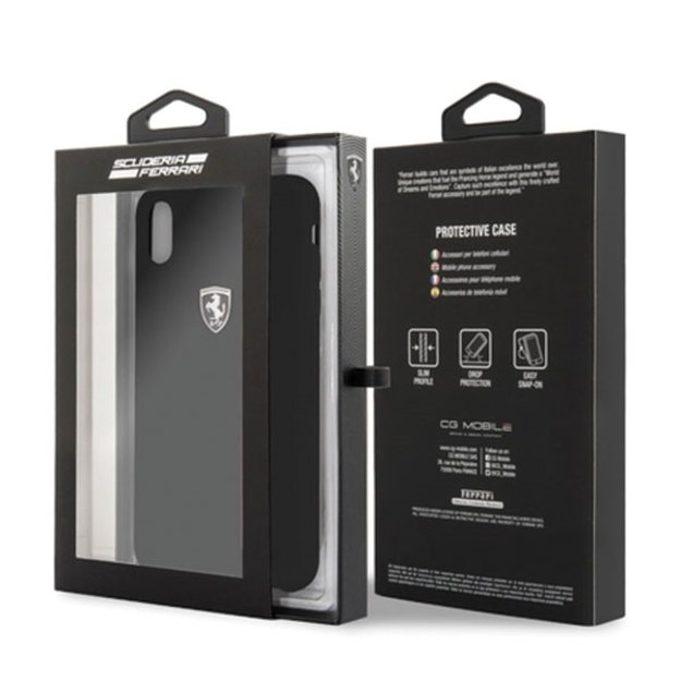 Ferrari Hardcase FEOSIHCI65BK iPhone Xs Max black/black Silicone Off track 10