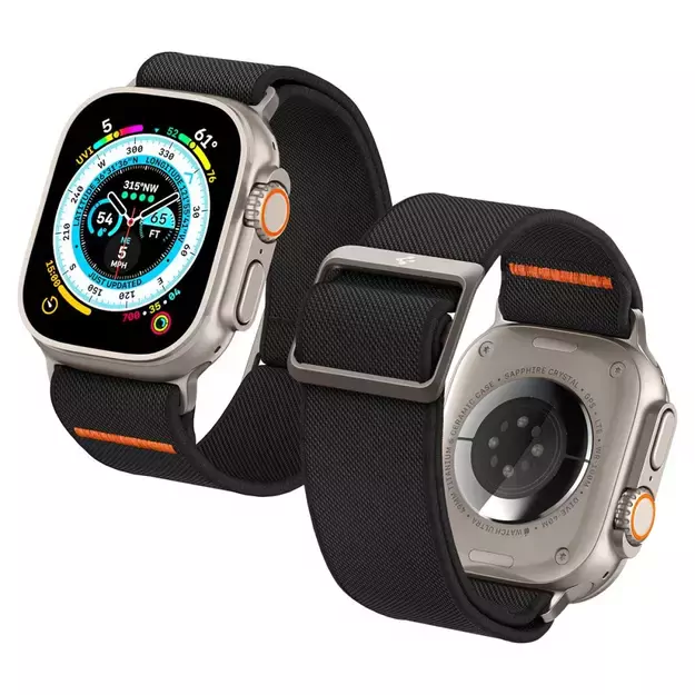 Spigen Fit Lite Ultra Strap for Apple Watch 4/5/6/7/8/9/SE/Ultra (42/44/45/49 mm) - Black 20