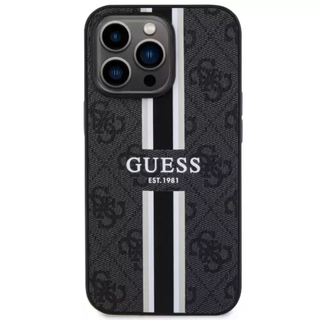 Guess GUHMP13XP4RPSK iPhone 13 Pro Max 6.7&quot  black/black hardcase 4G Printed Stripes MagSafe 9