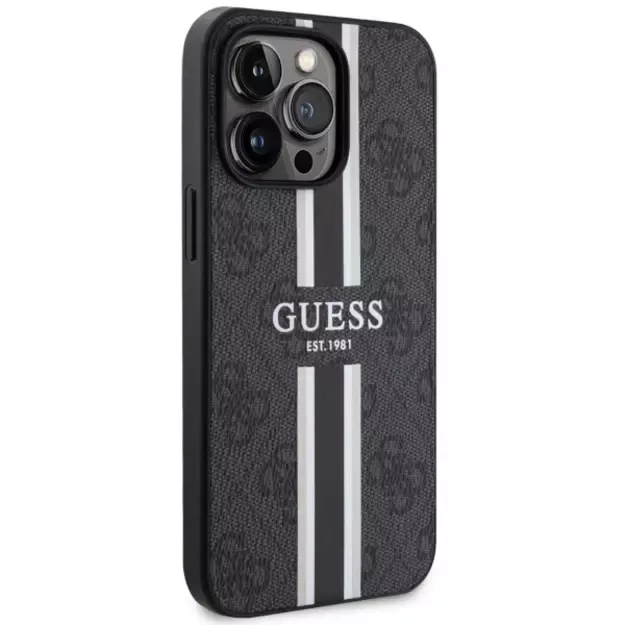 Guess GUHMP13XP4RPSK iPhone 13 Pro Max 6.7&quot  black/black hardcase 4G Printed Stripes MagSafe 10
