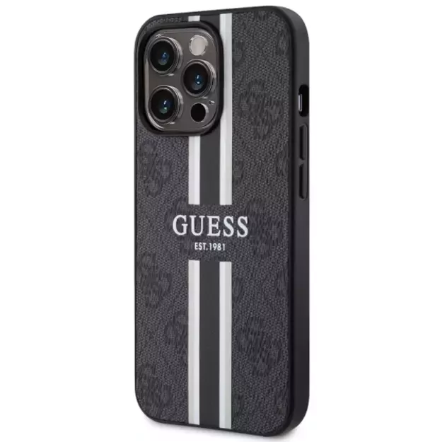 Guess GUHMP13XP4RPSK iPhone 13 Pro Max 6.7&quot  black/black hardcase 4G Printed Stripes MagSafe 8