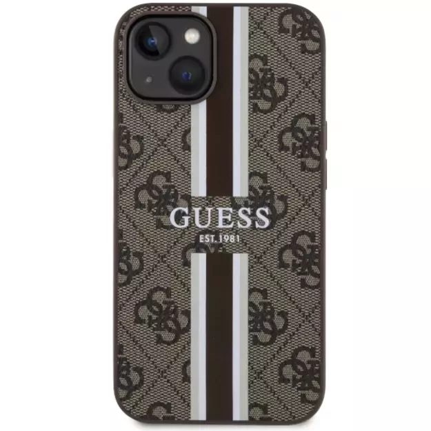 Guess GUHMP14MP4RPSW iPhone 14 Plus 6.7&quot  brown/brown hardcase 4G Printed Stripes MagSafe 9