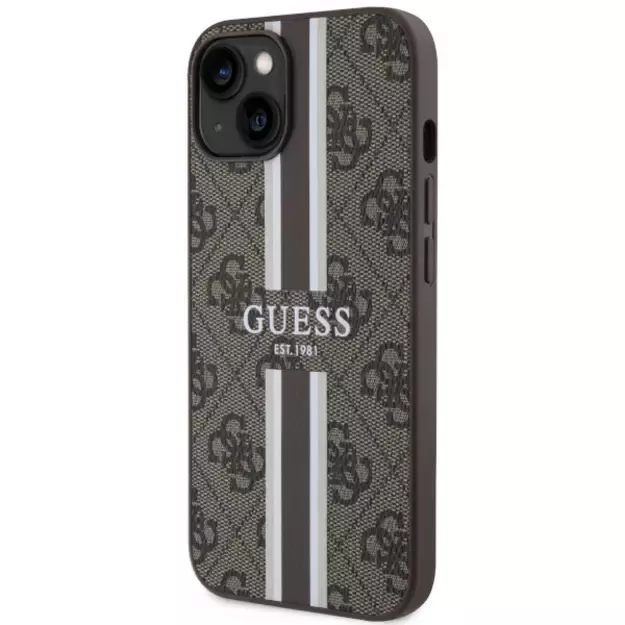 Guess GUHMP14MP4RPSW iPhone 14 Plus 6.7&quot  brown/brown hardcase 4G Printed Stripes MagSafe 8
