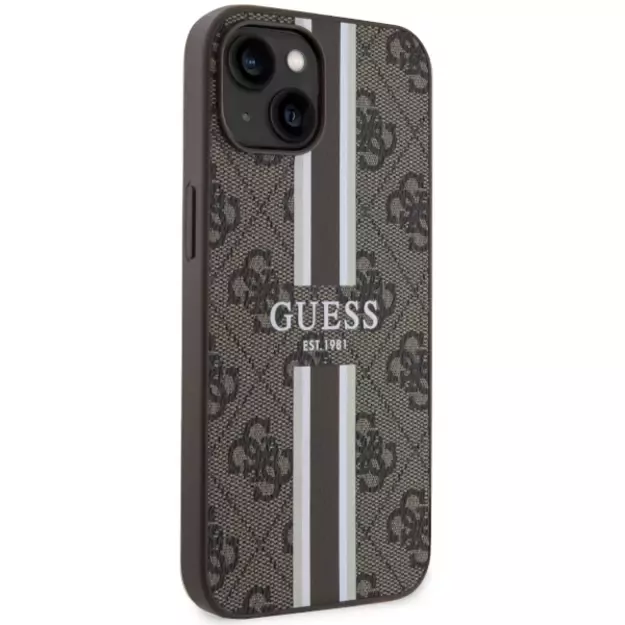 Guess GUHMP14MP4RPSW iPhone 14 Plus 6.7&quot  brown/brown hardcase 4G Printed Stripes MagSafe 10