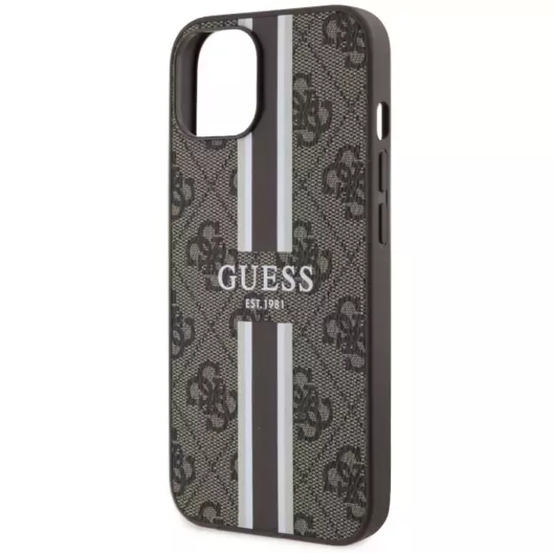 Guess GUHMP14MP4RPSW iPhone 14 Plus 6.7&quot  brown/brown hardcase 4G Printed Stripes MagSafe 12