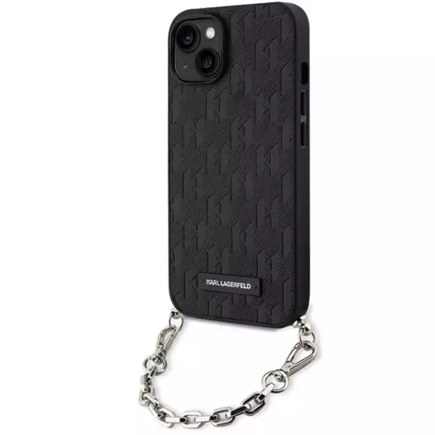 Karl Lagerfeld KLHCP14SSACKLHPK iPhone 14 6.1  black/black hardcase Saffiano Monogram Chain