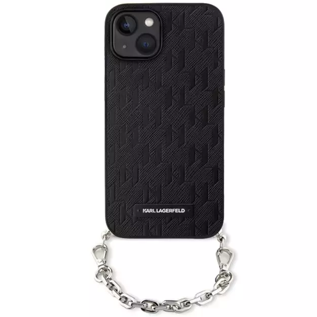 Karl Lagerfeld KLHCP14SSACKLHPK iPhone 14 6.1  black/black hardcase Saffiano Monogram Chain 1