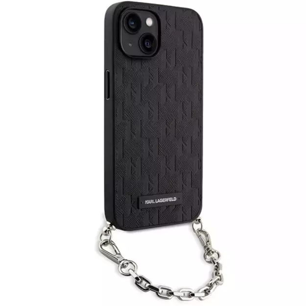 Karl Lagerfeld KLHCP14SSACKLHPK iPhone 14 6.1  black/black hardcase Saffiano Monogram Chain 2
