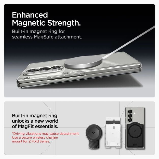 Spigen AirSkin Mag MagSafe Case for Samsung Galaxy Z Fold 7 - Clear and White 4