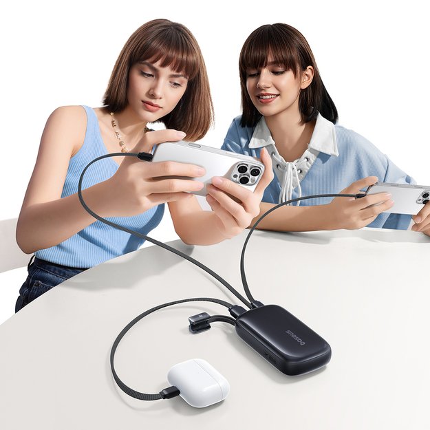 Baseus EnerFill FC21 Qpow 3 Ultra 10000mAh 45W Power Bank with Attached Lanyard Cable - Black 6