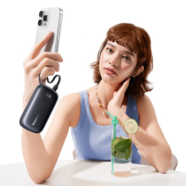 Baseus EnerFill FC21 Qpow 3 Ultra 10000mAh 45W Power Bank with Attached Lanyard Cable - Black 5