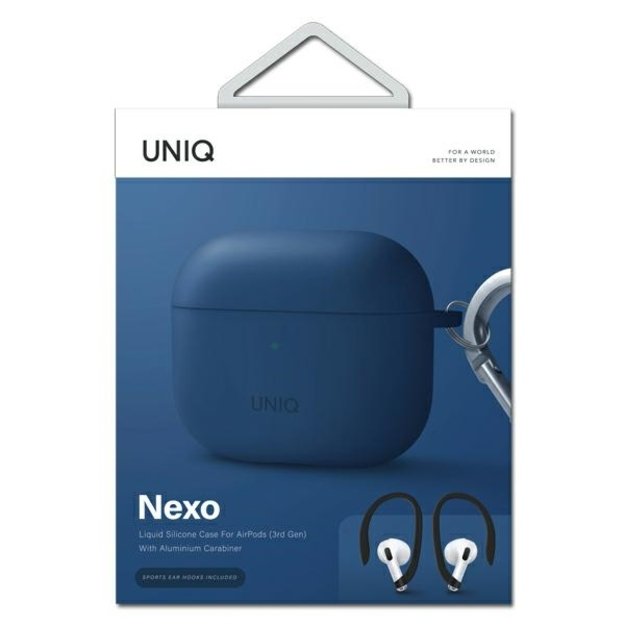 Uniq Nexo case for AirPods 3 + Ear Hooks Silicone - blue 4
