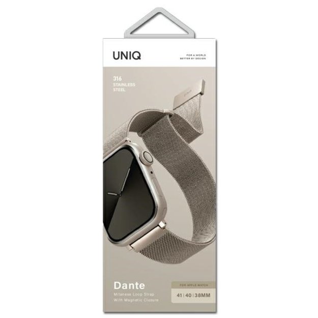 Uniq Dante Stainless Steel strap for Apple Watch 1/2/3/4/5/6/7/8/SE/SE2 38/40/41mm - beige 2
