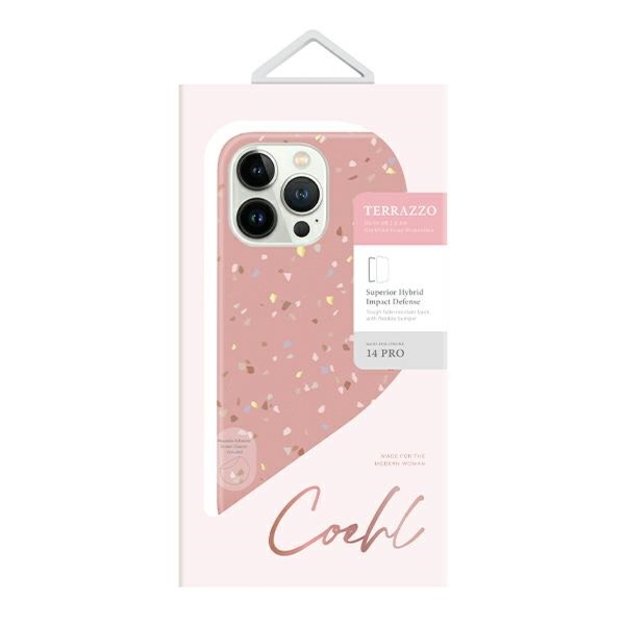 Uniq Coehl Terrazzo case for iPhone 14 Pro - pink 4