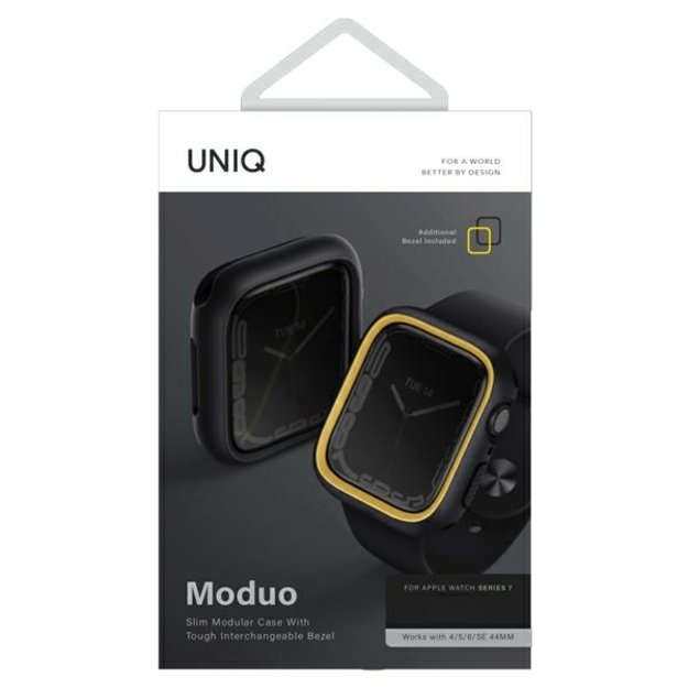 Uniq Moduo case for Apple Watch 4/5/6/7/8/SE/SE2 40/41mm - black and mustard 3